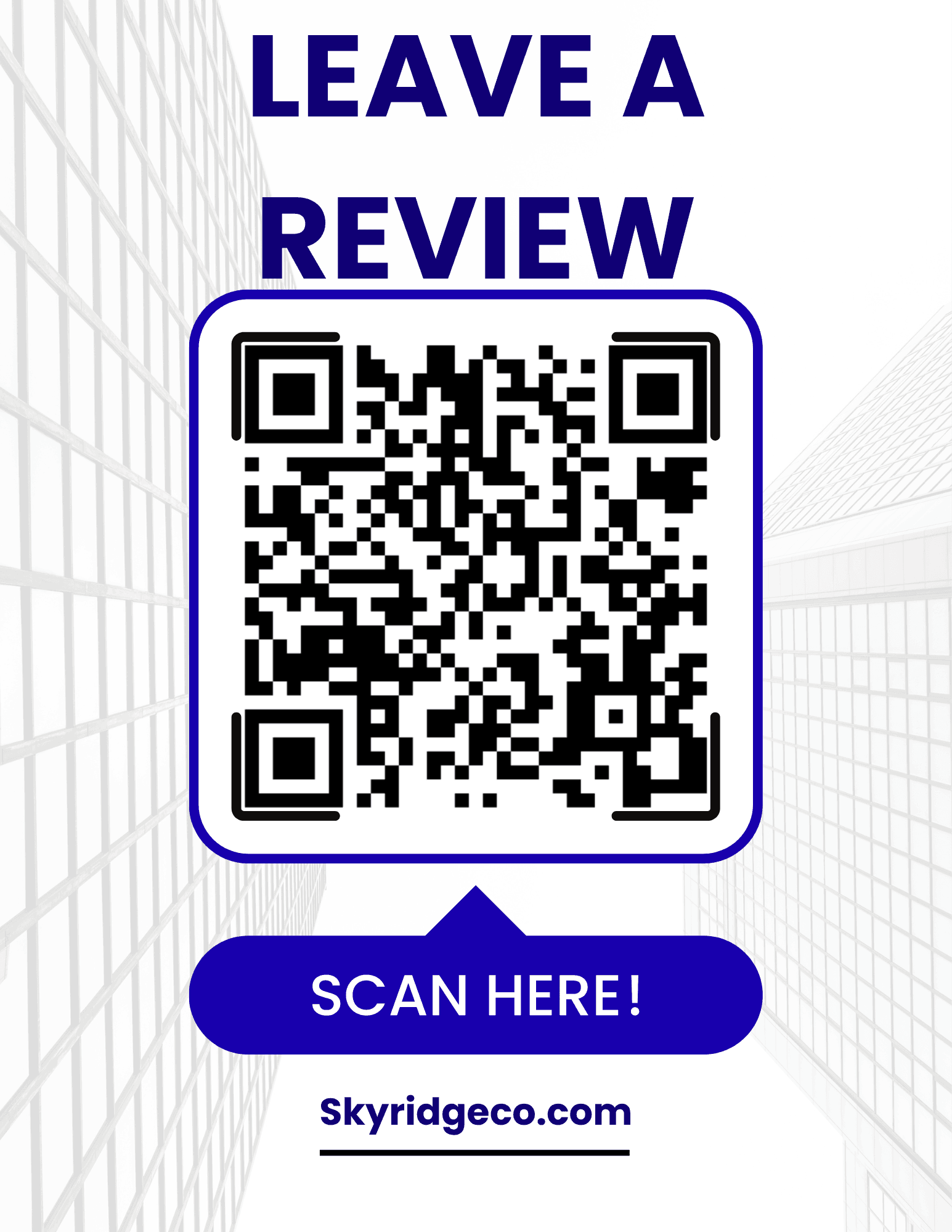 Scan to leave a Yelp review for Sky Ridge Roofing