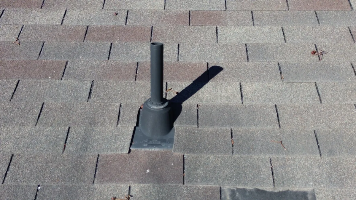 Residential roof progress aerial